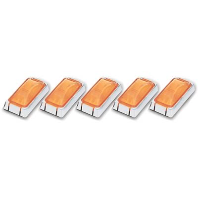 Pacer Performance Dualie-Style Tailgate Lights 20-305 Lights, Amber Lens, Chrome Housing, 2.75 in.x 1.5 in., Set of 5
