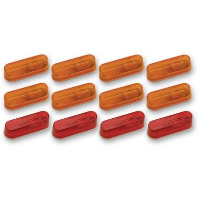 Pacer Performance Running Lights 20-401 Trailer Light, Trailer Light, 8 Amber/4 Red, Set of 12