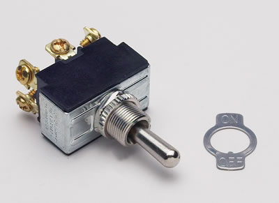 Painless Performance Heavy-Duty Toggle Switches 80514 Switch, Toggle, Heavy Duty, Constant, Double Pole, Aluminum, Natural, 20 Amps, Each thumbnail 2