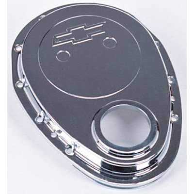 Proform GM Licensed Diecast Aluminum Timing Chain Covers 141-218 Cover, 1-Piece, Aluminum, Chrome, Bowtie Emblem, Chevy, Small Block, Kit thumbnail 2