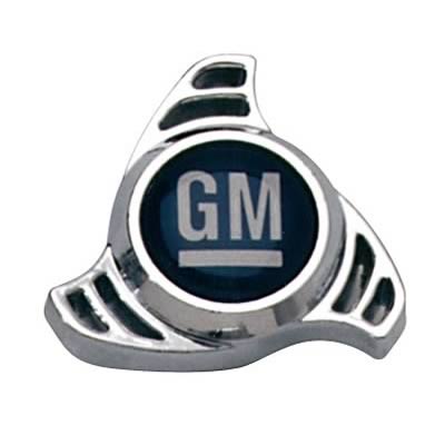 Proform Air Cleaner Wing Nuts 141-332 Nut, Small Tri-Bar Spinner, GM Logo, Chrome/Blue, 1/4 in.-20 and 5/16 in.-18 Threads, Each