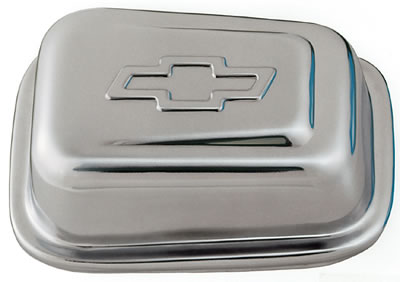 Proform Air Breather Caps for Chevrolet 141-619 Valve Cover Breather, Push-On, Rectangular, Steel, Chrome, Bowtie Emblem, Each