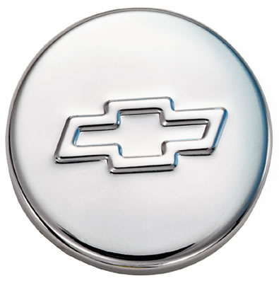 Proform Oil Filler Caps for Chevrolet 141-630 Fill Cap, Steel, Round, 1.220 in. Diameter, Chrome, Push-In, Universal, Bowtie Emblem, Each thumbnail 3