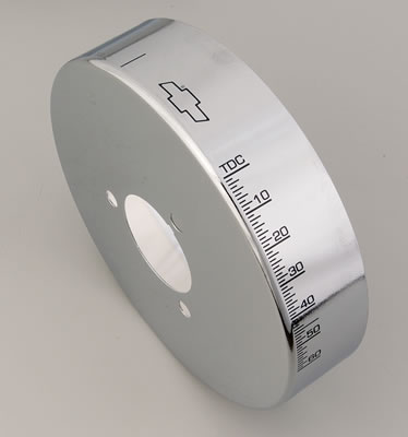 Proform Harmonic Balancer Covers 141-729 Cover, Aluminum, Chrome, 8 in. Diameter, Degree Markings, Chevy, Big Block, Each thumbnail 2
