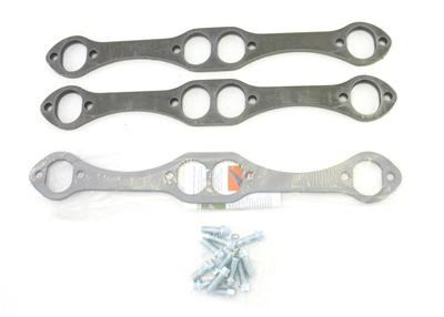 Patriot Header Flange Kits H7863 Flanges, No Stubs, Steel, 0.375 in. Thick, 1.625 in. Oval Port, Gaskets, Bolts, Pair
