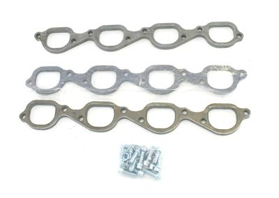 Patriot Header Flange Kits H7898 Flanges, No Stubs, Steel, 0.375 in. Thick, 2.125 in. Port, Gaskets, Bolts, Chevy, Big Block, Pair