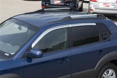 Putco 05-08 Hyundai Tucson (Set of 4) - Tape On Install Element Chrome Window Visors thumbnail 3