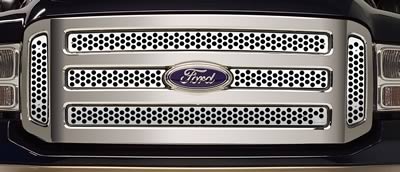 Putco 05-07 Ford SuperDuty - Including Side Vents Punch Stainless Steel Grilles