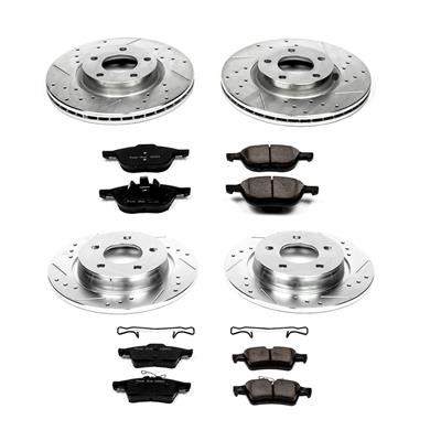 Power Stop K129 Rear Z23 Evolution Brake Kit with Drilled//Slotted Rotors and Ceramic Brake Pads