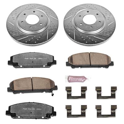 K211-36 Powerstop 2-Wheel Set Brake Disc and Pad Kits Front New for Nissan Titan