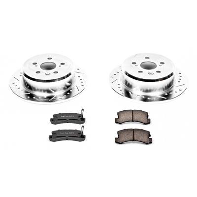 Power Stop K3147 Rear Z23 Evolution Brake Kit with Drilled/Slotted Rotors and Ceramic Brake Pads