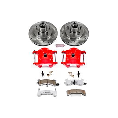 Power Stop KC1035-26 Front Z26 Street Warrior Performance Brake Kit with Powder Coated Calipers 