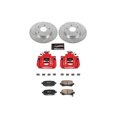 with Calipers Power Stop KCOE5248 Rear Stock Replacement Brake Kit