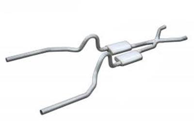 Pypes Race Pro Mufflers SFM33R Exhaust Systems, 65-70 Mustang Crossmember-Back Hybrid 3" To 2.5" W/ Xpipe thumbnail 3