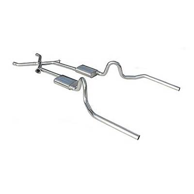 Pypes Race Pro Dual Exhaust Systems SGA11R System, Pro, Header-Back, Stainless Steel, Natural, X-Change, Buick, Chevy, Olds, Pontiac, V8 thumbnail 2
