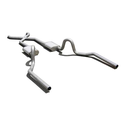 Pypes Turbo Pro Exhaust Systems SGA12T Systems, Pro, Crossmember-Back, Stainless Steel, Natural, Mufflers, Oldsmobile, Pontiac, Kit
