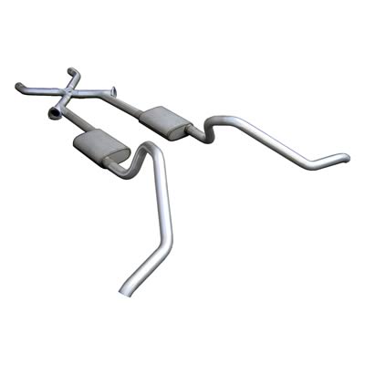 Pypes Race Pro Dual Exhaust Systems SGB11R System, Pro, Header-Back, Stainless Steel, Natural, X-Pipe, Chevy, Full Size Car, Kit thumbnail 2