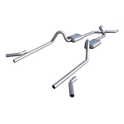 Pypes Race Pro Dual Exhaust Systems SGC10R System, Pro, Crossmember Back, Stainless Steel, Natural, X-Pipe, Chevy, Fullsize, V8, Kit thumbnail 2