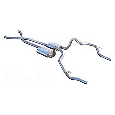 Pypes Street Pro Exhaust Systems SGF11S Exhaust, Pro, Header-Back, Stainless Steel, Natural, Chevy, Pontiac, V8, Kit thumbnail 2