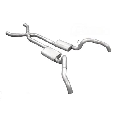 Pypes Race Pro Dual Exhaust Systems SGF63R System, Pro, Header-Back, Stainless Steel, Natural, X-Pipe, Chevy, Pontiac, Kit thumbnail 2