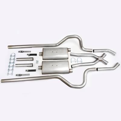 Pypes Street Pro Exhaust Systems SMB10S33 System, Pro, CrossMember-Back, Stainless Steel, Natural, X-Pipe, Dodge, Plymouth, B-Body, V8, Kit thumbnail 3