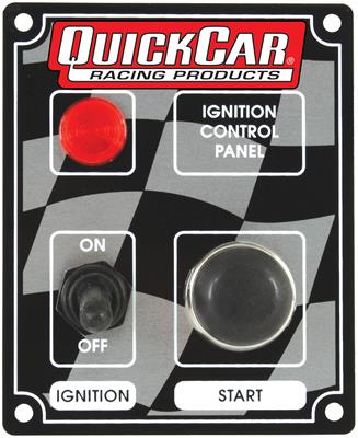 QuickCar Ignition Control Panels 50-052 Panel, Waterproof, Aluminum, 3.375 in. Width, 4.250 in. Height, 1-Switch, Lighted, Each