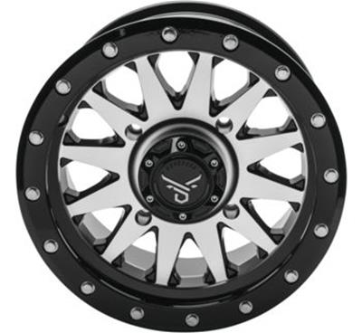 Quadboss Wheels 608554 QuadBoss Wagon 14X7 4+3 4/156 Black Machined