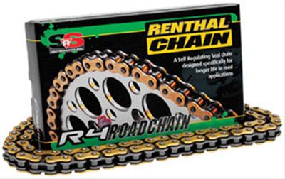 Renthal R4 SRS Z-Ring Road Drive Chains C323 Chain, Z-Ring, 520 Size, 110-Links, 8,093 lbs./in. Tensile Strength, Gold/Black, Each