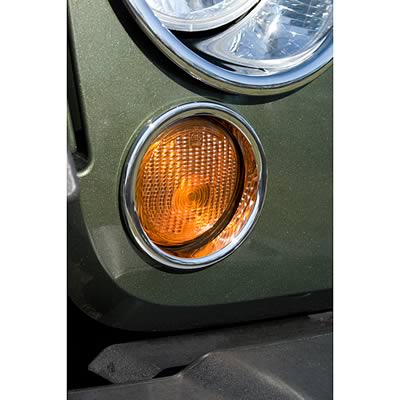 Rugged Ridge Turn Signal Bezel Trim Chrome 07-18 Jeep Wrangler JK
