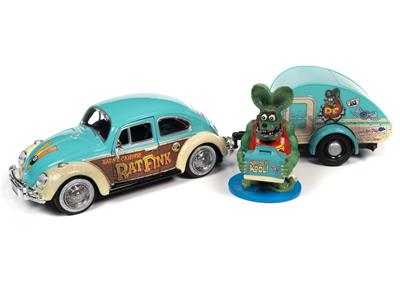 ラットフィンク1966フォルクスワーゲンビートル ウィズティアドロップトレーラー Rat Fink AW24017 1:24 Rat Fink 1966 VW Beetle With Tear Drop