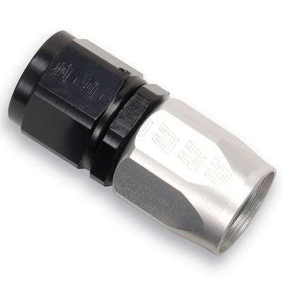 Russell Performance -4 AN Black/Silver Straight Full Flow Hose End