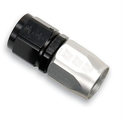 Russell Performance -16 AN Silver/Black Straight Full Flow Hose End