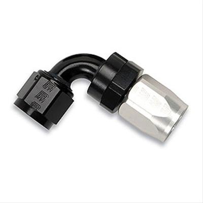 Russell Performance -10 AN Black/Silver 90 Degree Full Flow Hose End