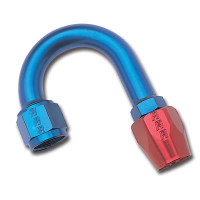 Russell Performance -12 AN Red/Blue 180 Degree Full Flow Hose End (1-1/2in Centerline Radius)
