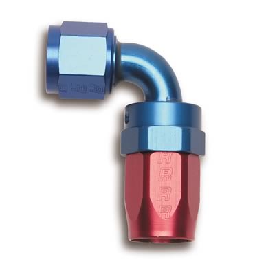 Russell 610170 Red/Blue Anodized Aluminum 8AN 90-Degree Hose End 