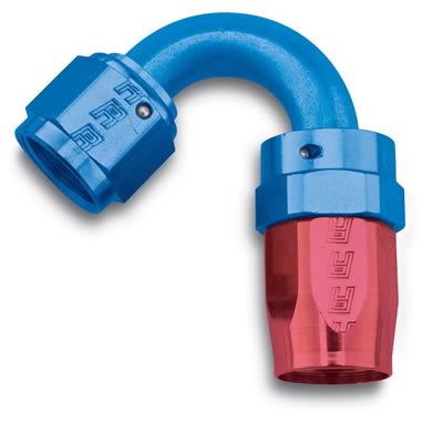Russell Performance -12 AN Red/Blue 120 Degree Full Flow Swivel Hose End (With 1-1/8in Radius)