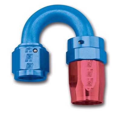 Russell Performance -10 AN Red/Blue 180 Degree Full Flow Swivel Hose End (With 15/16in Radius)