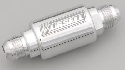 Russell Performance Polished Aluminum (3-1/4in Length 1-1/4in dia. -8 male inlet/outlet)