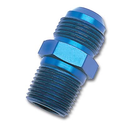 Russell Performance -6 AN to 3/8in NPT Straight Flare to Pipe (Blue) (25 pcs.) thumbnail 2