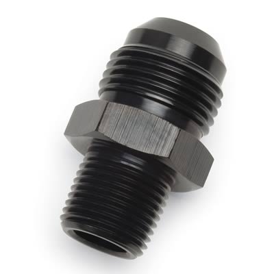 Russell Performance -8 AN 1/4in NPT Straight Black Flare to Pipe Adapter thumbnail 2