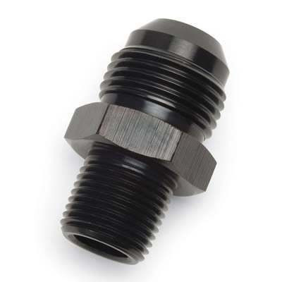 Russell Performance -8 AN to 1/2in NPT Straight Flare to Pipe (Black) thumbnail 2