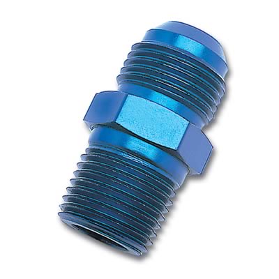 Russell Performance -10 AN to 1/2in NPT Straight Flare to Pipe (Blue) thumbnail 2