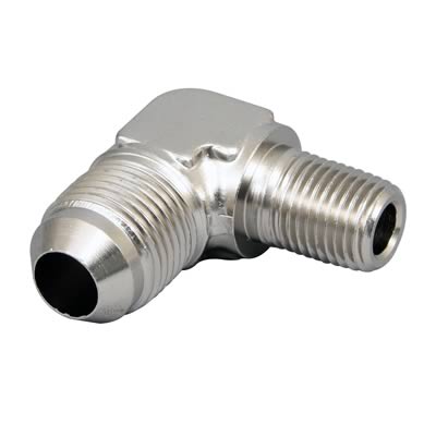 Russell Performance -8 AN to 1/4in NPT 90 Degree Flare to Pipe Adapter (Endura) thumbnail 2