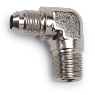 Russell Performance -8 AN to 1/2in NPT 90 Degree Flare to Pipe Adapter (Endura) thumbnail 2