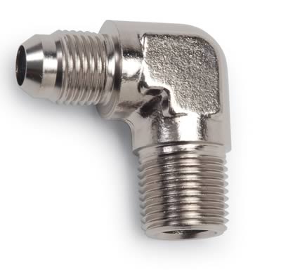 Russell Performance -10 AN to 1/2in NPT 90 Degree Flare to Pipe Adapter (Endura) thumbnail 2