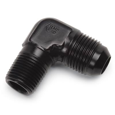 Russell Performance -12 AN to 3/4in NPT 90 Degree Flare to Pipe Adapter (Black) thumbnail 2