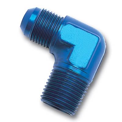Russell Performance -12 AN to 1/2in NPT 90 Degree Flare to Pipe Adapter (Blue) thumbnail 2