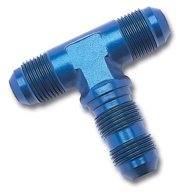 Russell Performance -8 AN Flare Bulkhead Tee Fitting (Blue) thumbnail 2