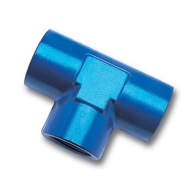 Russell Performance 3/8in Female Pipe Tee Fitting (Blue) thumbnail 2
