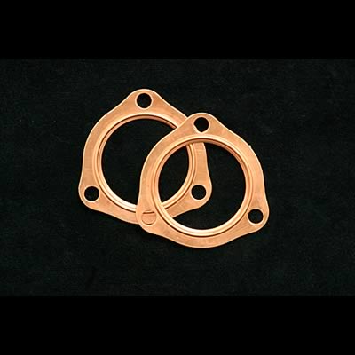 SCE Pro Copper Collector Gaskets 4250 Gaskets, Copper, Embossed, 3-Hole, 2.50 in. Inside Diameter, Pair thumbnail 2